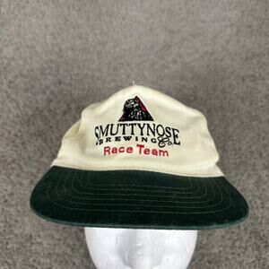 Vintage Smuttynose Brewing Co Hat Cap Snap Back Mens One Size Race Team Beer 90s